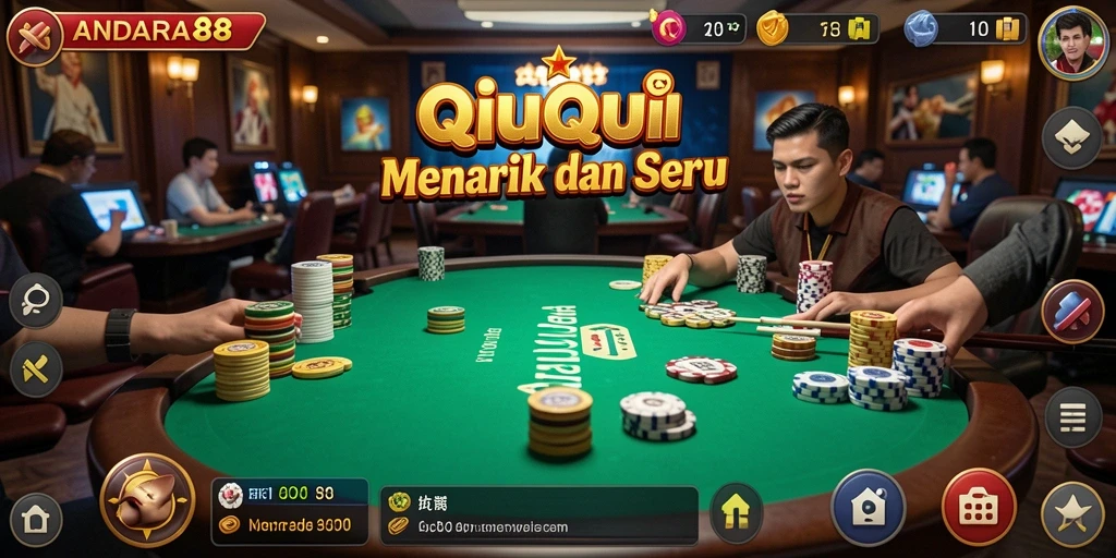 Tampilan gameplay seru dalam permainan QiuQiu ANDARA88.