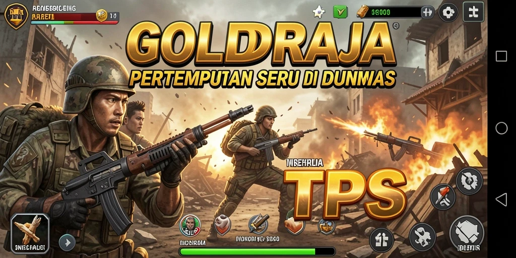 Screenshot gameplay GOLDRAJA yang menampilkan aksi tempur seru.