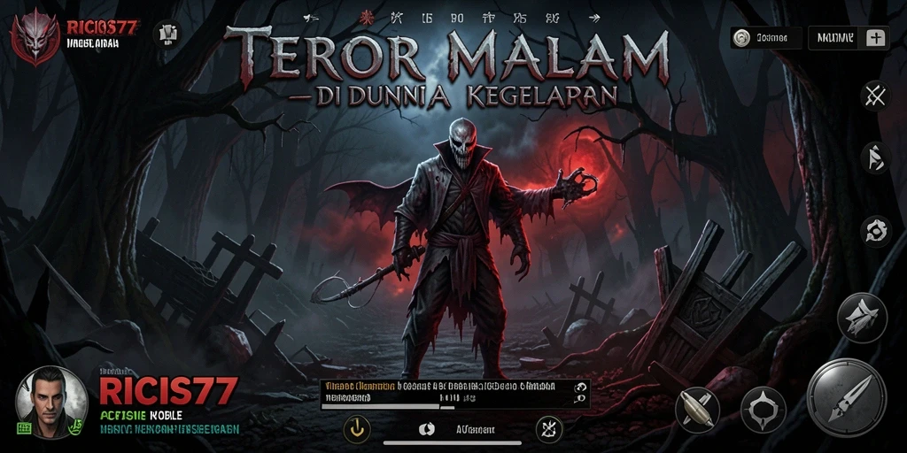 Screenshot dari gameplay <strong>RICIS77</strong> yang menampilkan suasana horor yang intens.