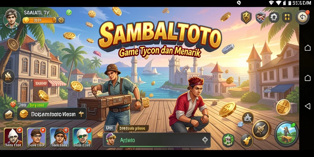 Tampilan gameplay menarik di SAMBALTOTO dengan karakter dan fitur Tycoon.