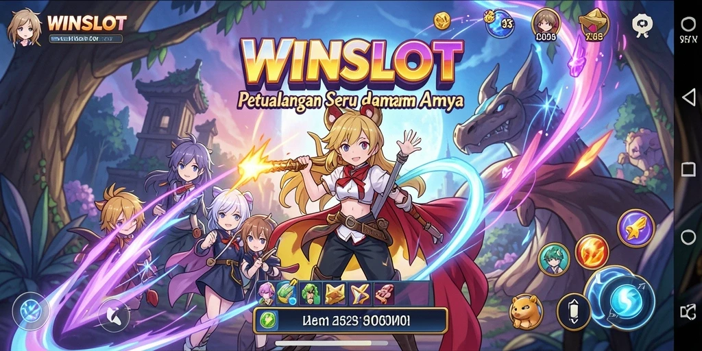 Tangkapan layar WINSLOT menampilkan karakter Anime dan gameplay yang menarik.